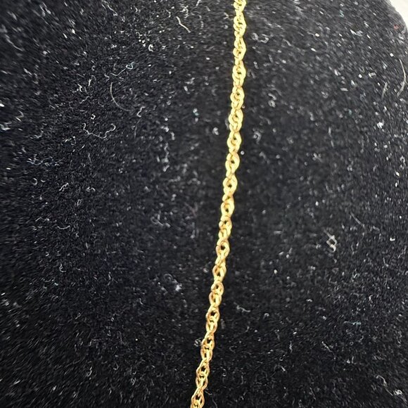Dainty 14K Yellow Gold Rope Chain Necklace Fine Minimalist Gold - Picture 6 of 8